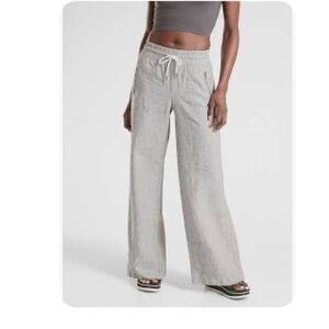 Athleta Cabo Linen Wide Leg Pant sz 2